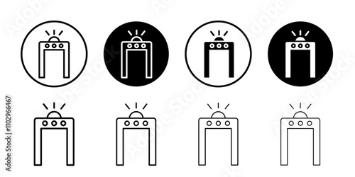Metal detector icon Black and white outline vector