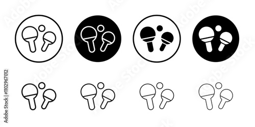 Ping pong icon Black and white outline vector