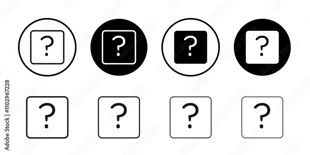 Question icon Black and white outline vector Question icon Black and white outline vector