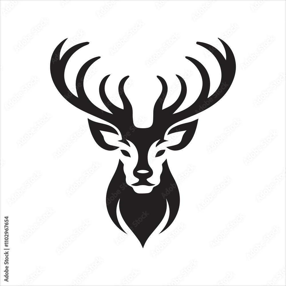 Deer head icon symbol vector illustration. Deer silhouette logo black and white. Deer logo vector template.
Deer head icon symbol vector illustration. Deer silhouette logo black and white. Deer logo vector template.