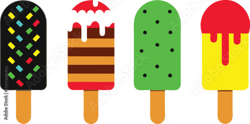 Delicious Colorful Ice Pops Summer Treats on Sticks