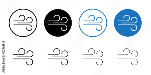 Wind icon Black and white outline vector