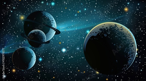 Space Background with Realistic Nebulae and Stars - a breathtaking cosmic visual. The vivid depiction of nebulae and twinkling stars creates a mesmerizing and immersive celestial scene.