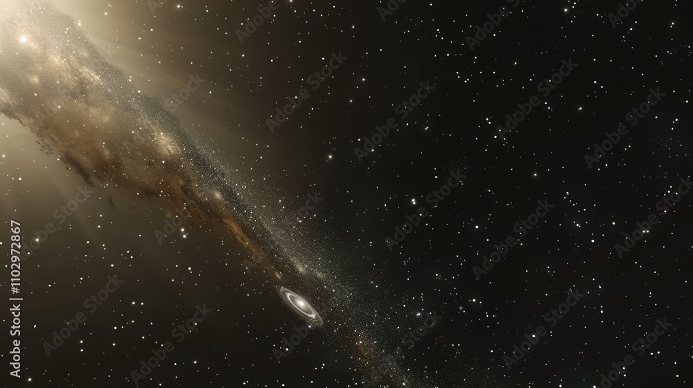 Fototapeta premium Space Background with Realistic Nebulae and Stars - a breathtaking cosmic visual. The vivid depiction of nebulae and twinkling stars creates a mesmerizing and immersive celestial scene.