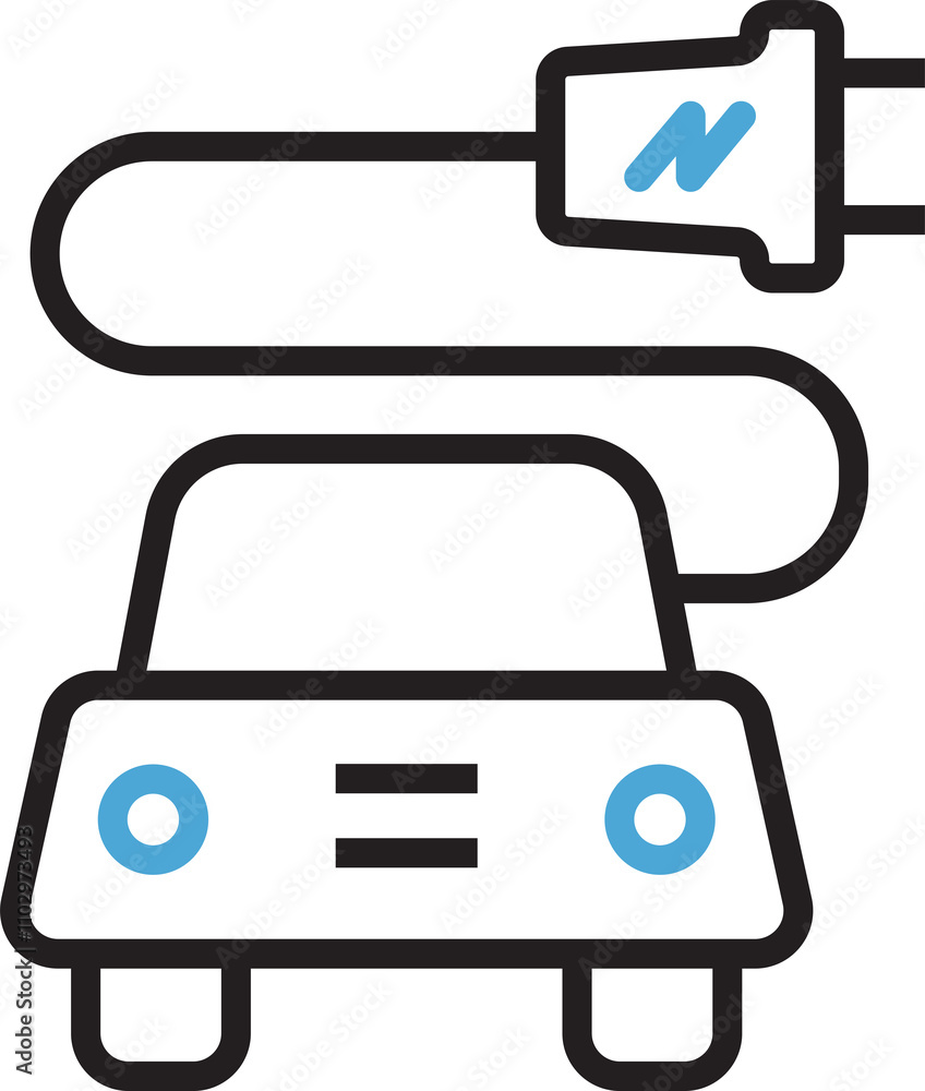 Electric Car and Charging Plug Icon
Electric Car and Charging Plug Icon
