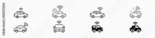 Smart car icon. driverless autonomous car icon, Smart Car Icon Set, Autonomous Car icons, Smart car icon collection