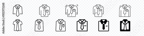 shirt icon, Tie icon, Shirt and tie icon, Uniform line icon, tie icon. Necktie and neckcloth symbol. men casual shirt with tie, suit men formal business dress logo