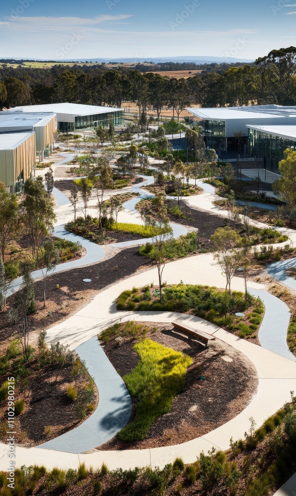 Fototapeta premium Stunning Modern Campus Landscape Design