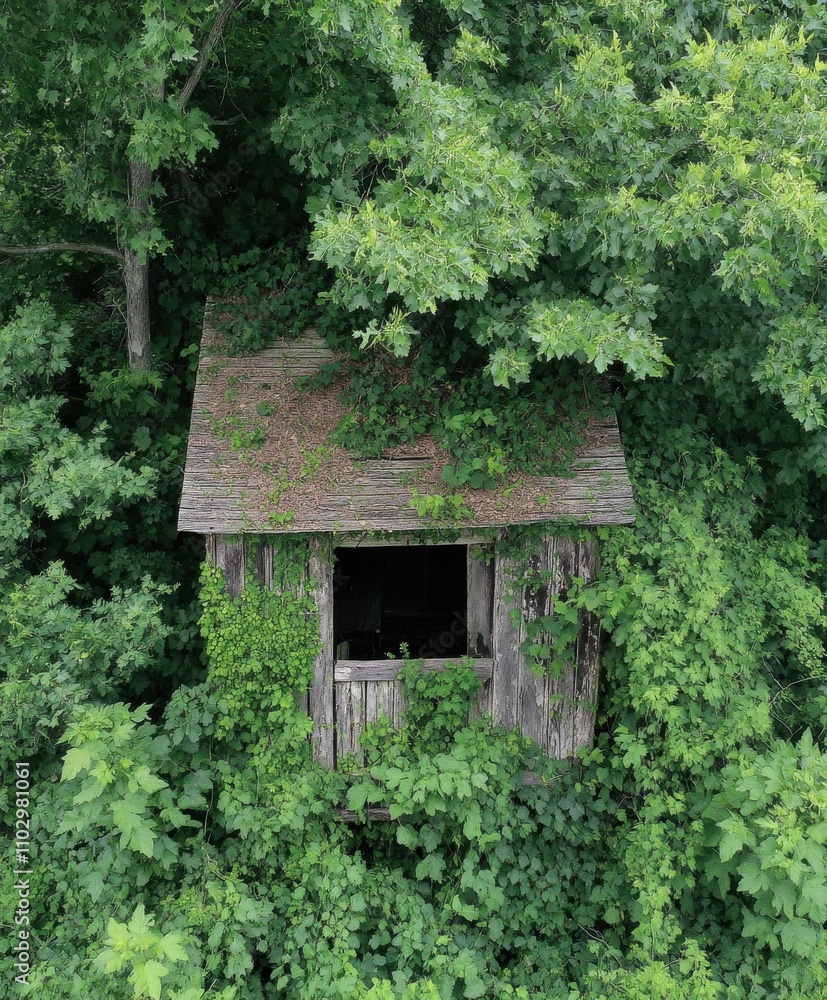 Overgrown Rustic Cabin in the Woods Overgrown Rustic Cabin in the Woods