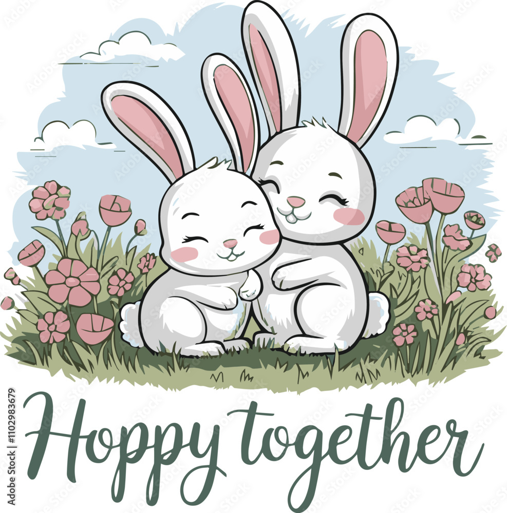 easter card with rabbit easter card with rabbit