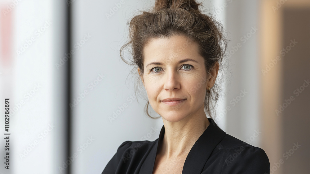 Confident Woman in Business: A portrait of a determined woman exuding confidence and poise, her gaze unwavering and her expression composed. She embodies strength and professionalism. Confident Woman in Business: A portrait of a determined woman exuding confidence and poise, her gaze unwavering and her expression composed. She embodies strength and professionalism.