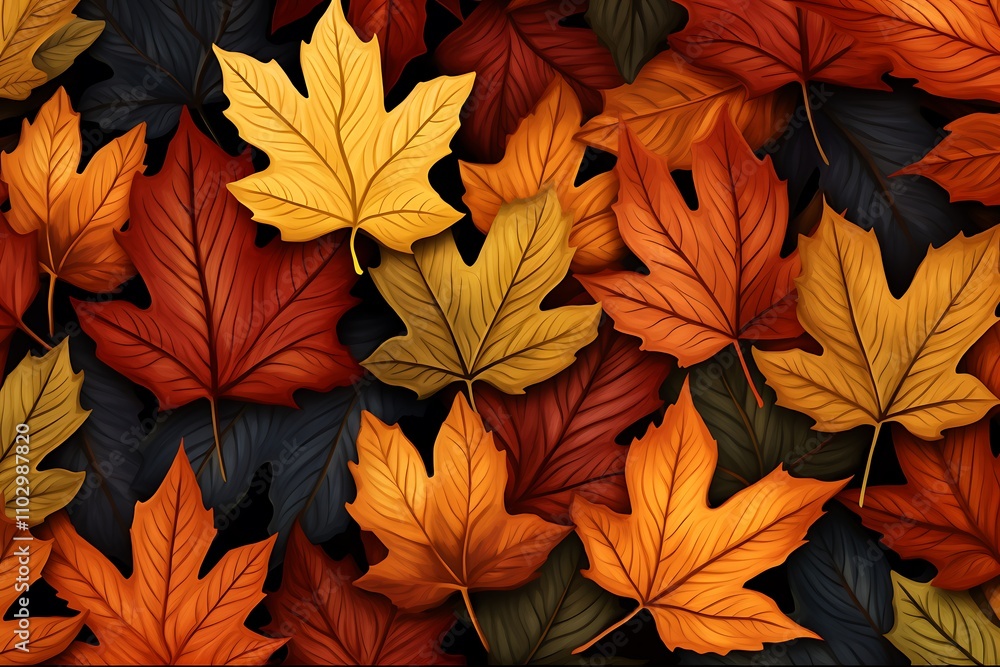 Autumn Leaves Pattern in Warm Earthy Tones for Seasonal Decor Autumn Leaves Pattern in Warm Earthy Tones for Seasonal Decor