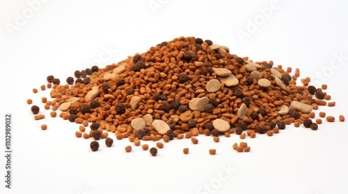 Wallpaper Mural Pet food mix of dry cat and dog kibble arranged on a clean white background showcasing nutritional diversity for pet owners and retailers. Torontodigital.ca