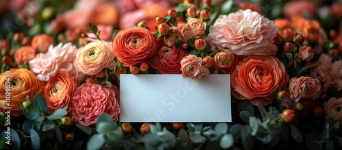 Business card with emergency and health theme surrounded by vibrant floral bouquet background for professional marketing or health services. photo