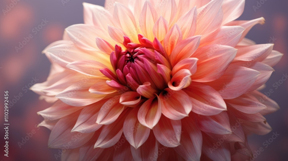Elegant Dahlia Blossom with Soft Focus Background in Pastel Shades for Floral Imagery and Nature Themes Elegant Dahlia Blossom with Soft Focus Background in Pastel Shades for Floral Imagery and Nature Themes