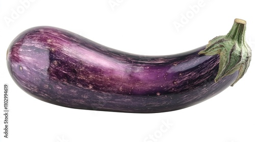 Wallpaper Mural Fresh organic purple eggplant with vibrant skin and green stem isolated on a white background for culinary and health-related imagery Torontodigital.ca