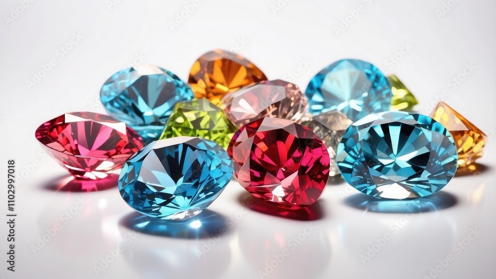 Isolated brilliant gems on a white background Isolated brilliant gems on a white background