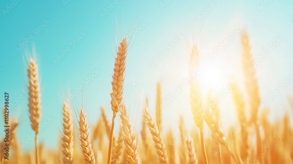 Golden Wheat Fields Under a Bright Sky Golden Wheat Fields Under a Bright Sky