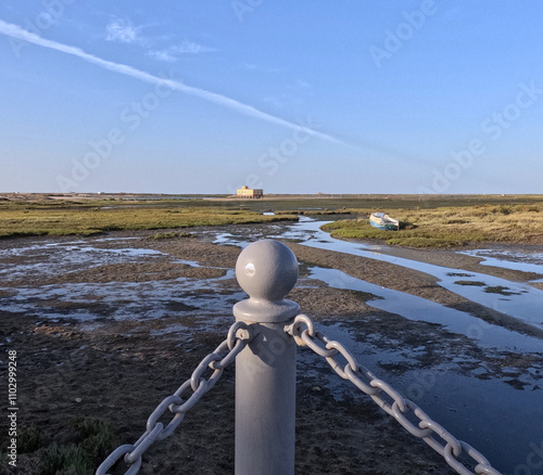 View of the horizon from the marshlands of Ria Formosa Natural Park in Fuzeta, Algarve. Portugal photo