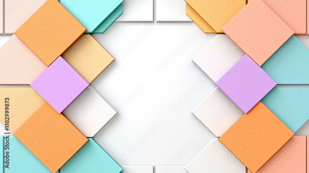 Geometric Abstract Pattern with Colorful Shapes and Space Geometric Abstract Pattern with Colorful Shapes and Space