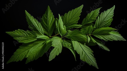 Tiliacora triandra fresh foliage vibrant green herbal leaves nature background organic plant life photo