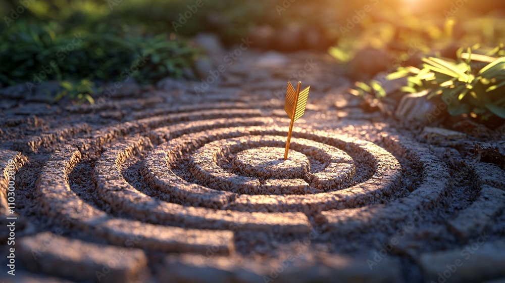 A 3D illustration depicting an arrow hitting the center of a target, symbolizing goal attainment and concentration. A 3D illustration depicting an arrow hitting the center of a target, symbolizing goal attainment and concentration.