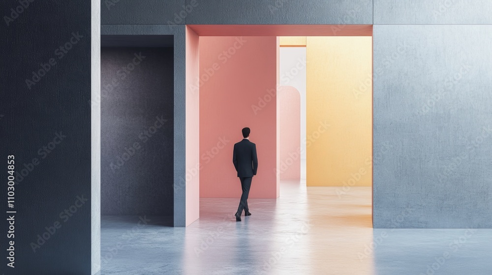 Fototapeta premium Transforming corporate culture visual evolution in minimalist spaces for employee engagement