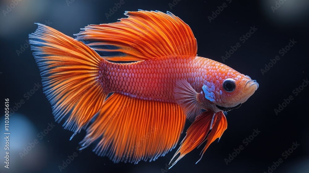 Vibrant halfmoon betta fish displaying stunning colors and graceful movements in a dark aquatic environment showcasing its elegance and beauty Vibrant halfmoon betta fish displaying stunning colors and graceful movements in a dark aquatic environment showcasing its elegance and beauty