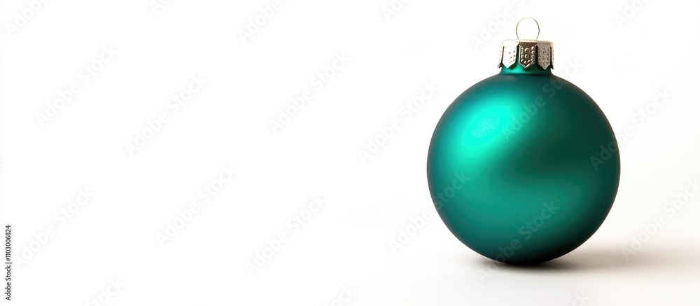 Elegant green Christmas ornament isolated on a white background perfect for holiday decoration and seasonal celebration themes Elegant green Christmas ornament isolated on a white background perfect for holiday decoration and seasonal celebration themes