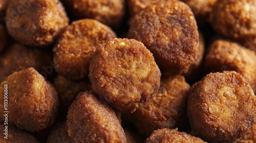 Wallpaper Mural Close-up of fried alternative meat nuggets crafted from corn, soy, mushrooms, and peas, highlighting healthy, organic food options. Ideal for avoiding animal-origin protein, with ample copy space. Torontodigital.ca