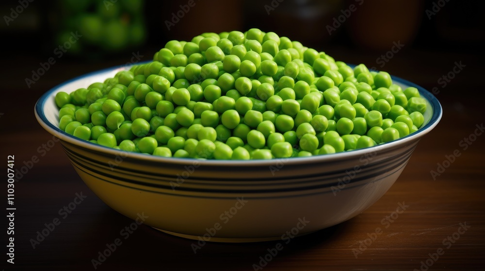 Fresh green peas served in a white bowl on a wooden table ready for culinary use in healthy meal preparation and recipes. Fresh green peas served in a white bowl on a wooden table ready for culinary use in healthy meal preparation and recipes.