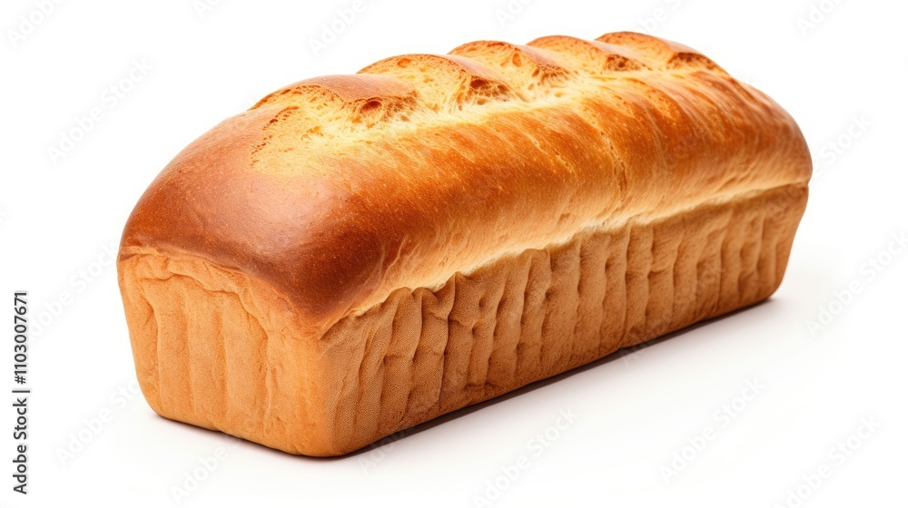 freshly baked loaf of bread on a white background showcasing its golden crust and soft texture ideal for culinary and bakery related themes freshly baked loaf of bread on a white background showcasing its golden crust and soft texture ideal for culinary and bakery related themes