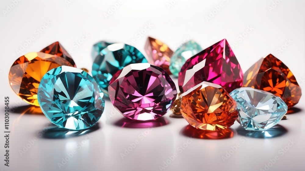 Isolated brilliant gems on a white background Isolated brilliant gems on a white background