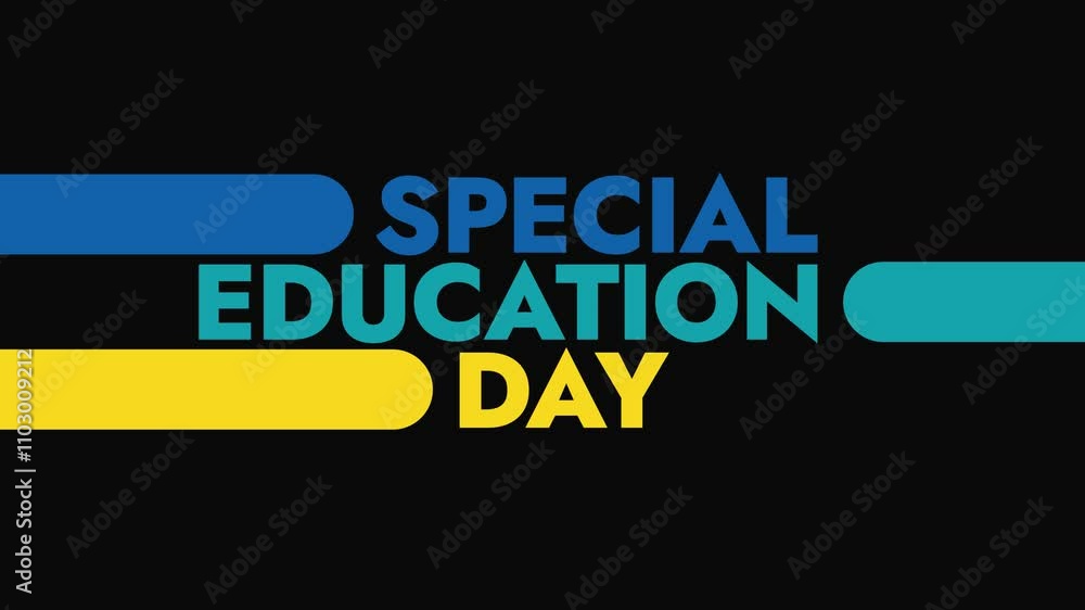 Special Education Day colorful motion graphics seamless loopable text animation on white or black background great for wishing and celebrating Special Education Day Special Education Day colorful motion graphics seamless loopable text animation on white or black background great for wishing and celebrating Special Education Day