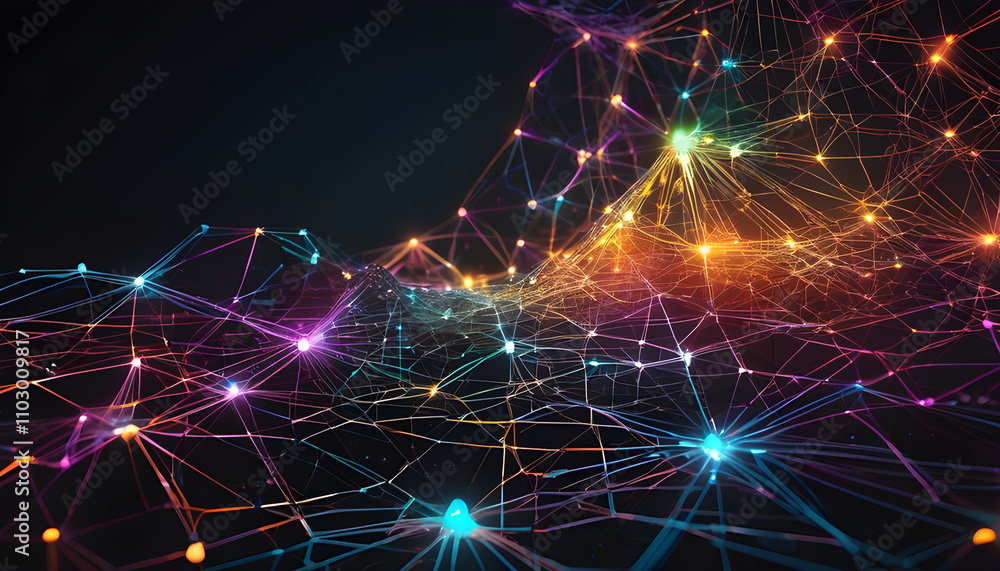 Fototapeta premium AI Neural Network Visualization