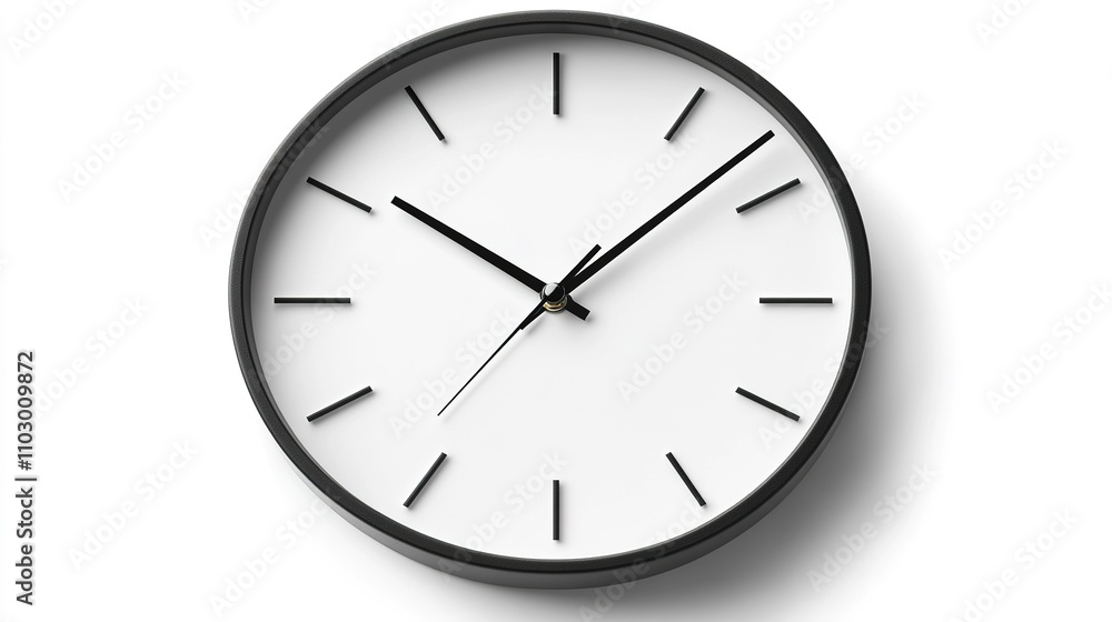 Simple Clock Face with Black Hands and Minimalist Design Simple Clock Face with Black Hands and Minimalist Design
