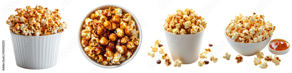 Popcorn with sauce, isolated on white background. Mix Collection PNG. Popcorn with sauce, isolated on white background. Mix Collection PNG.