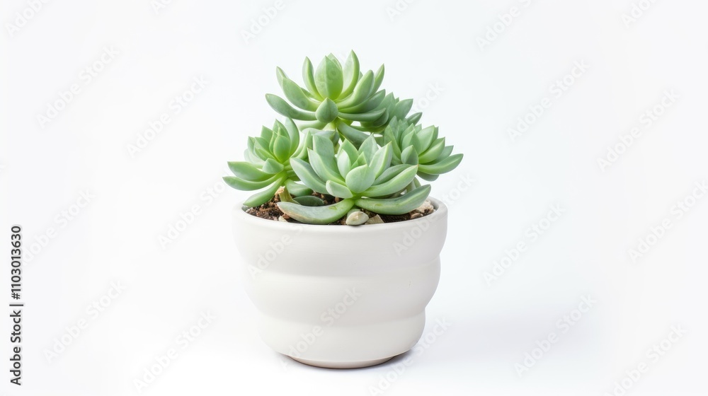 Pachyphytum compactum succulent in decorative pot with white background showcasing vibrant green leaves and modern aesthetic. Pachyphytum compactum succulent in decorative pot with white background showcasing vibrant green leaves and modern aesthetic.