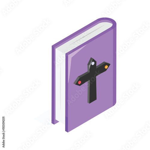A cross marked book symbolizing faith and blessings.