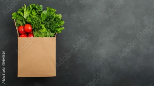 Eco friendly food packaging alternatives to promote plastic free grocery shopping including reusable canvas bags paper bags and sustainable storage containers for fresh produce fruits photo