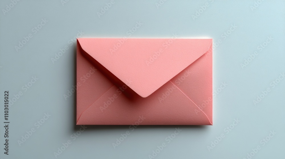 Pink envelope on a light background ideal for mail service concepts or stationery marketing designs in ads and promotions. Pink envelope on a light background ideal for mail service concepts or stationery marketing designs in ads and promotions.