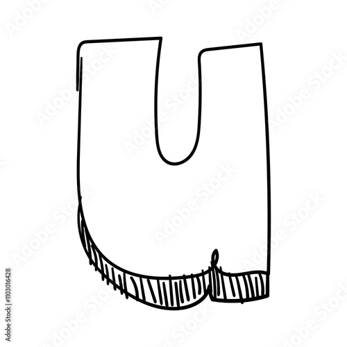 png transparent background hand drawn letter U