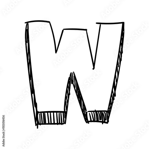 png transparent background hand drawn letter W