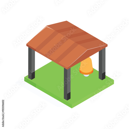 A wooden gazebo for outdoor parties and gatherings.