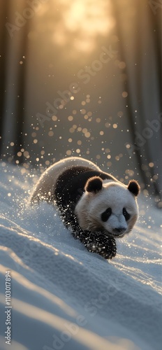 Giant Panda in the Snow - Warm Winter Moments