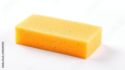 Cleaning sponge for kitchen use isolated on a white background suitable for home and commercial cleaning applications