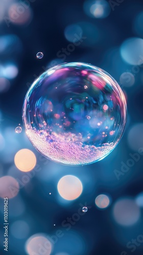 Gradient Phone Wallpaper with Oil Bubbles in Water Background