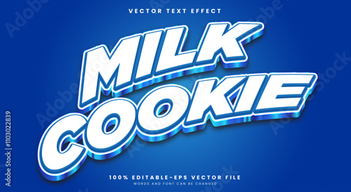 Milk Cookie Editable Text effect Template with milk style Theme