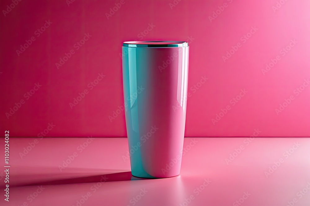 Minimalist 3D Tumbler Pink Background - Abstract Still Life Photography Minimalist 3D Tumbler Pink Background - Abstract Still Life Photography