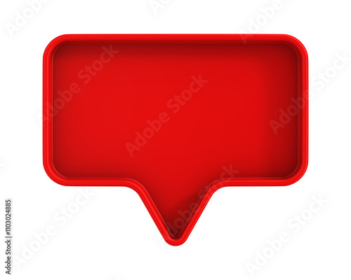 Red Speech bubble on white ...